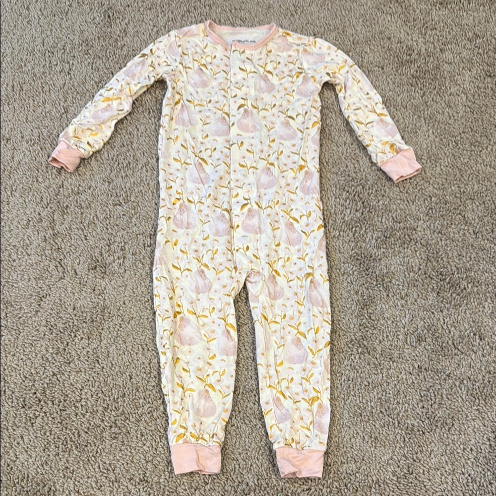 Magnetic Me Pink and Cream Floral Footie